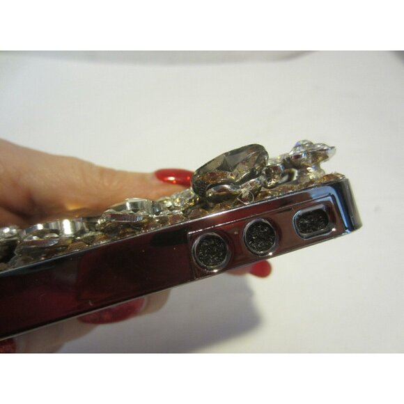 Iphone 4 brown white extra big rhinestone bling cell cover $65 - Picture 4 of 5